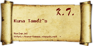 Kuna Tamás névjegykártya
